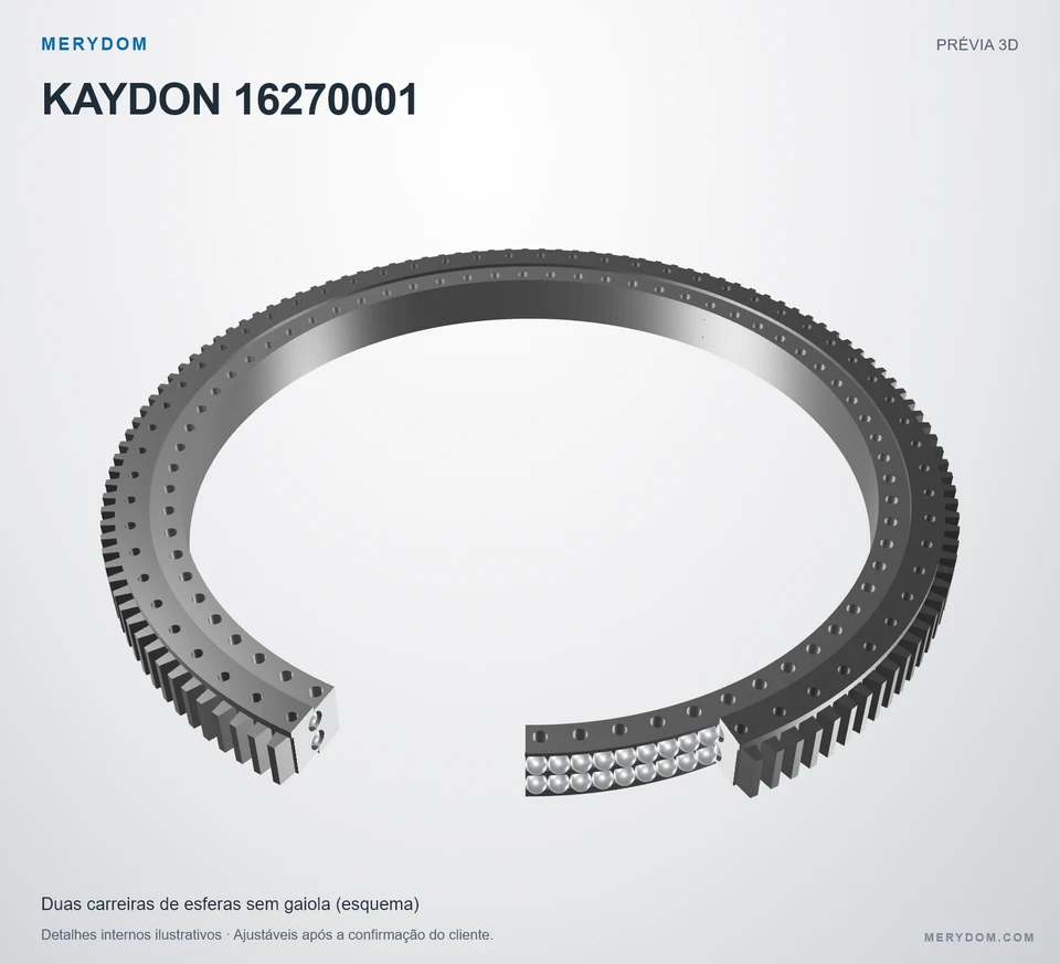 Prévia do modelo 3D do rolamento de giro de substituição MERYDOM para KAYDON 16270001.