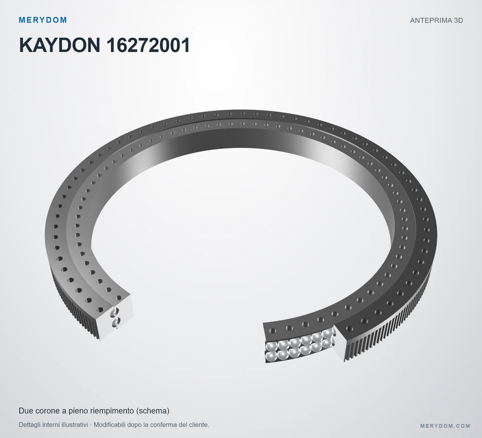 Anteprima del modello 3D del cuscinetto di rotazione sostitutivo MERYDOM per KAYDON 16272001.