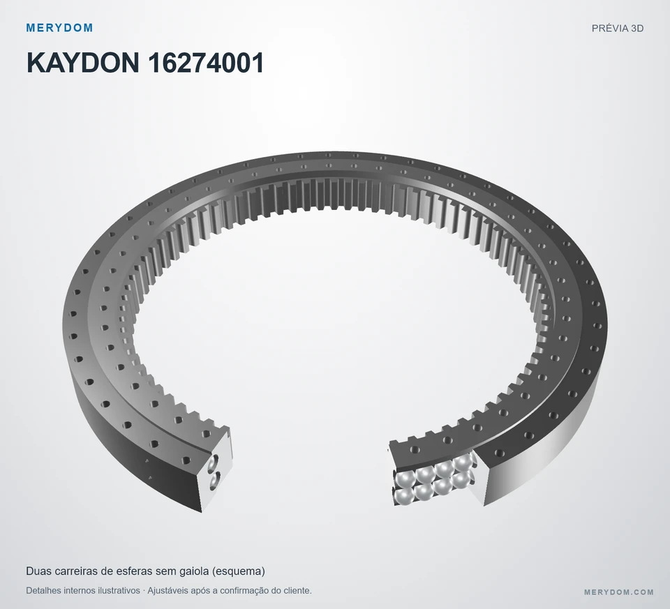 Prévia do modelo 3D do rolamento de giro de substituição MERYDOM para KAYDON 16274001.