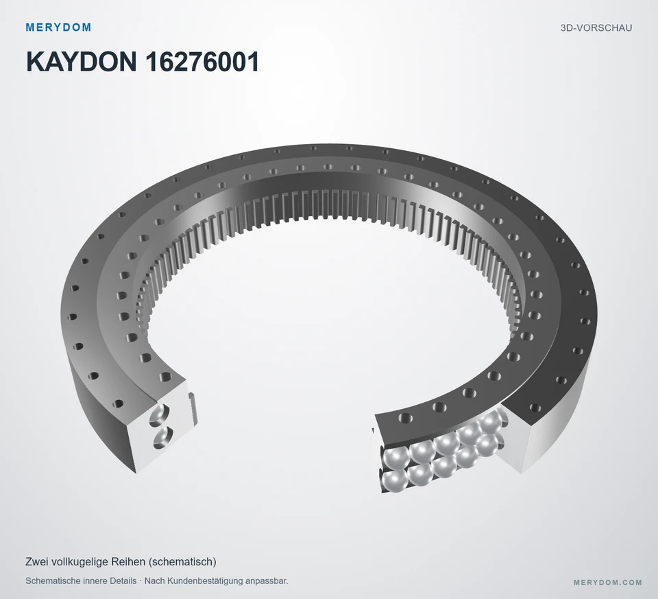 Vorschau des 3D-Modells des MERYDOM-Ersatzdrehkranzes für KAYDON 16276001.