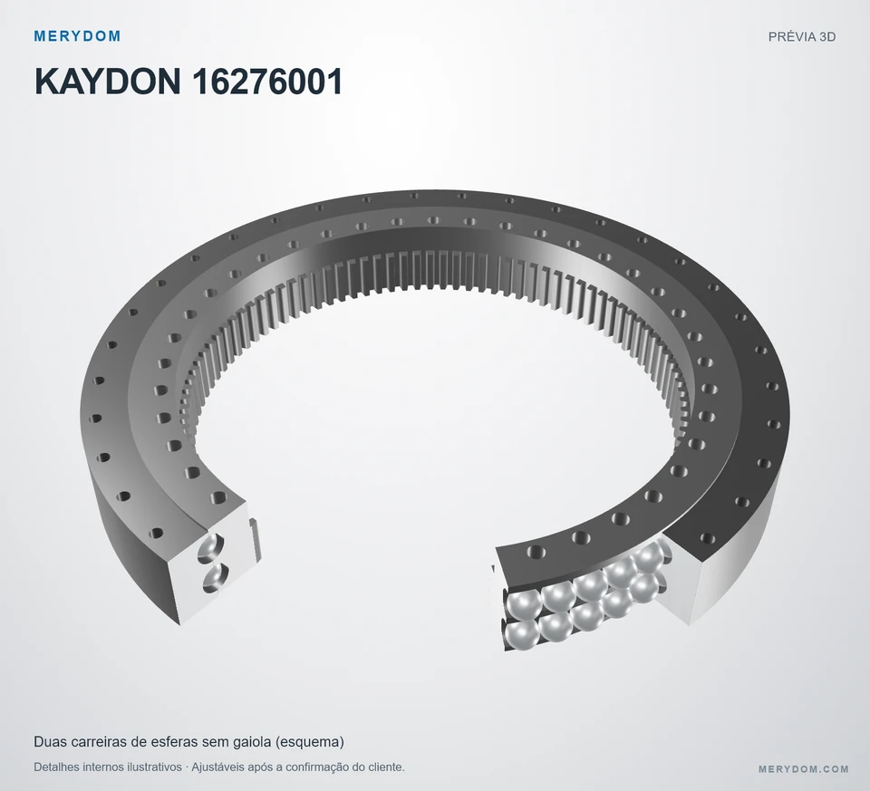 Prévia do modelo 3D do rolamento de giro de substituição MERYDOM para KAYDON 16276001.