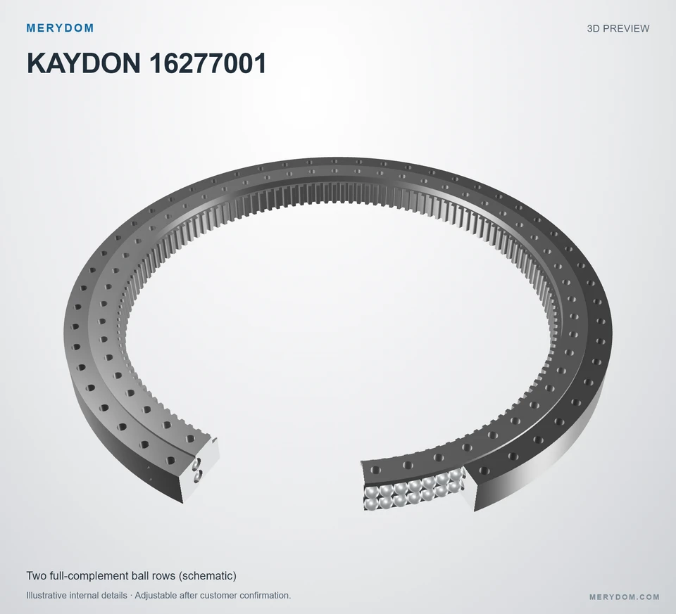 3D model preview of the MERYDOM replacement slewing bearing for KAYDON 16277001.