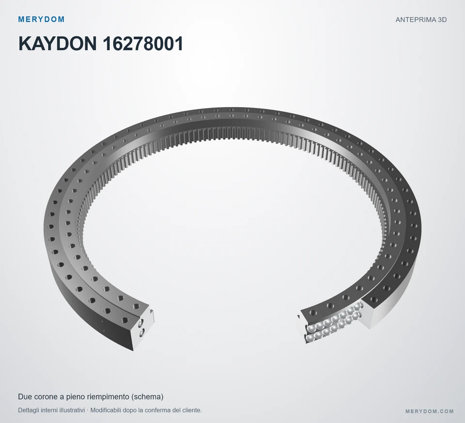 Anteprima del modello 3D del cuscinetto di rotazione sostitutivo MERYDOM per KAYDON 16278001.
