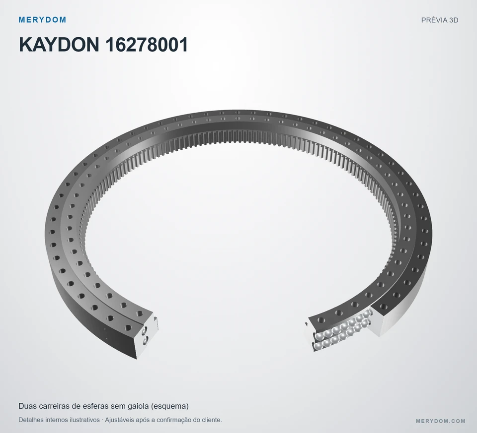 Prévia do modelo 3D do rolamento de giro de substituição MERYDOM para KAYDON 16278001.