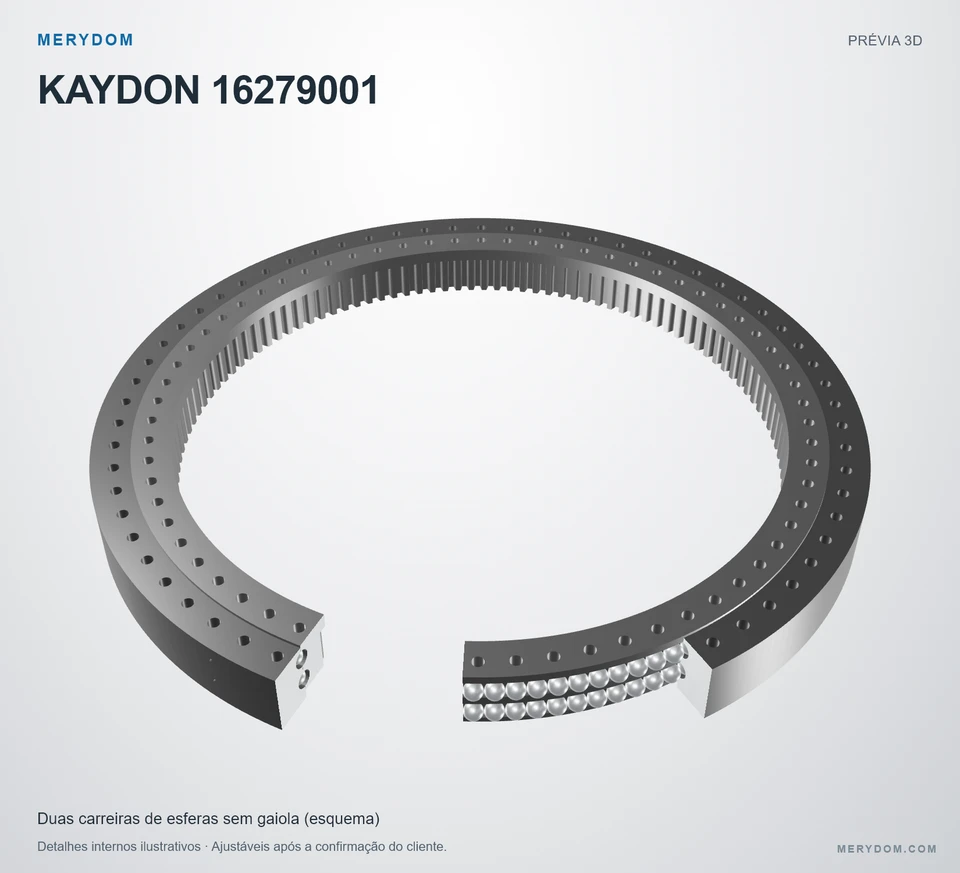 Prévia do modelo 3D do rolamento de giro de substituição MERYDOM para KAYDON 16279001.