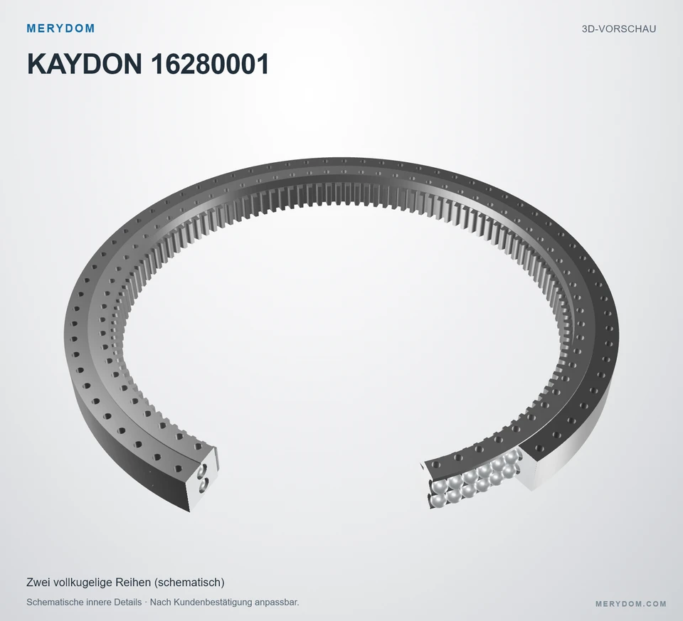 Vorschau des 3D-Modells des MERYDOM-Ersatzdrehkranzes für KAYDON 16280001.