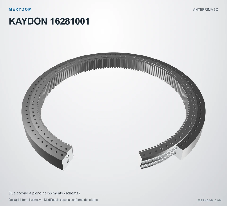 Anteprima del modello 3D del cuscinetto di rotazione sostitutivo MERYDOM per KAYDON 16281001.