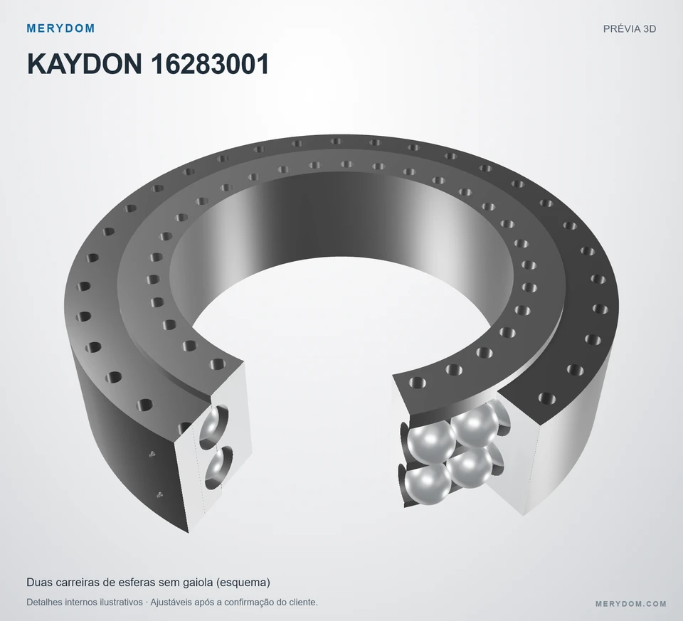 Prévia do modelo 3D do rolamento de giro de substituição MERYDOM para KAYDON 16283001.