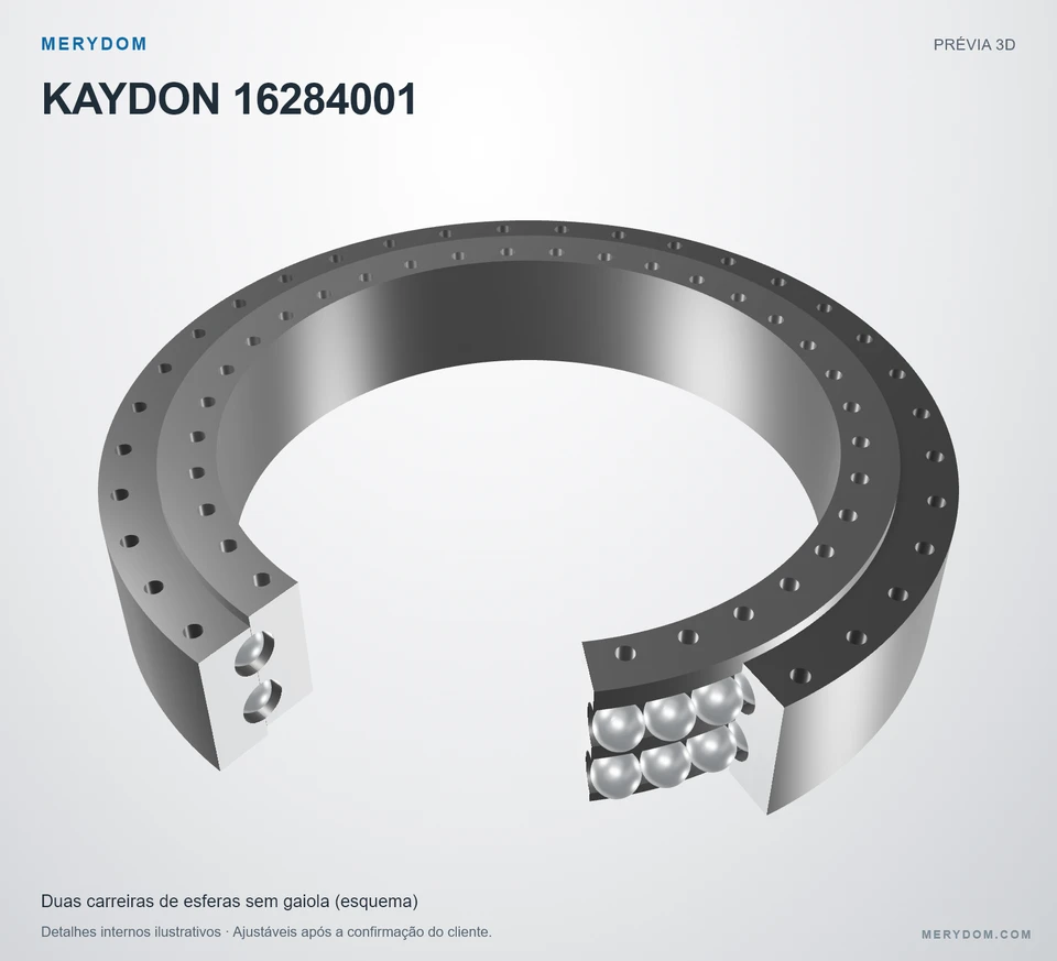 Prévia do modelo 3D do rolamento de giro de substituição MERYDOM para KAYDON 16284001.