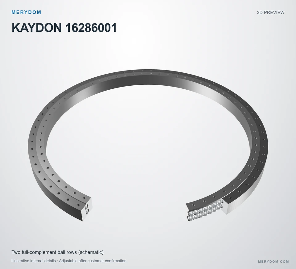 3D model preview of the MERYDOM replacement slewing bearing for KAYDON 16286001.