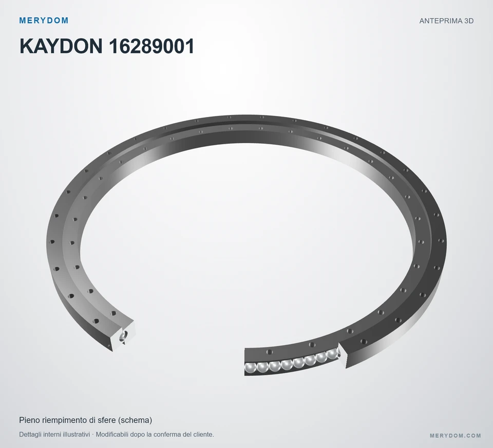 Anteprima del modello 3D del cuscinetto di rotazione sostitutivo MERYDOM per KAYDON 16289001.