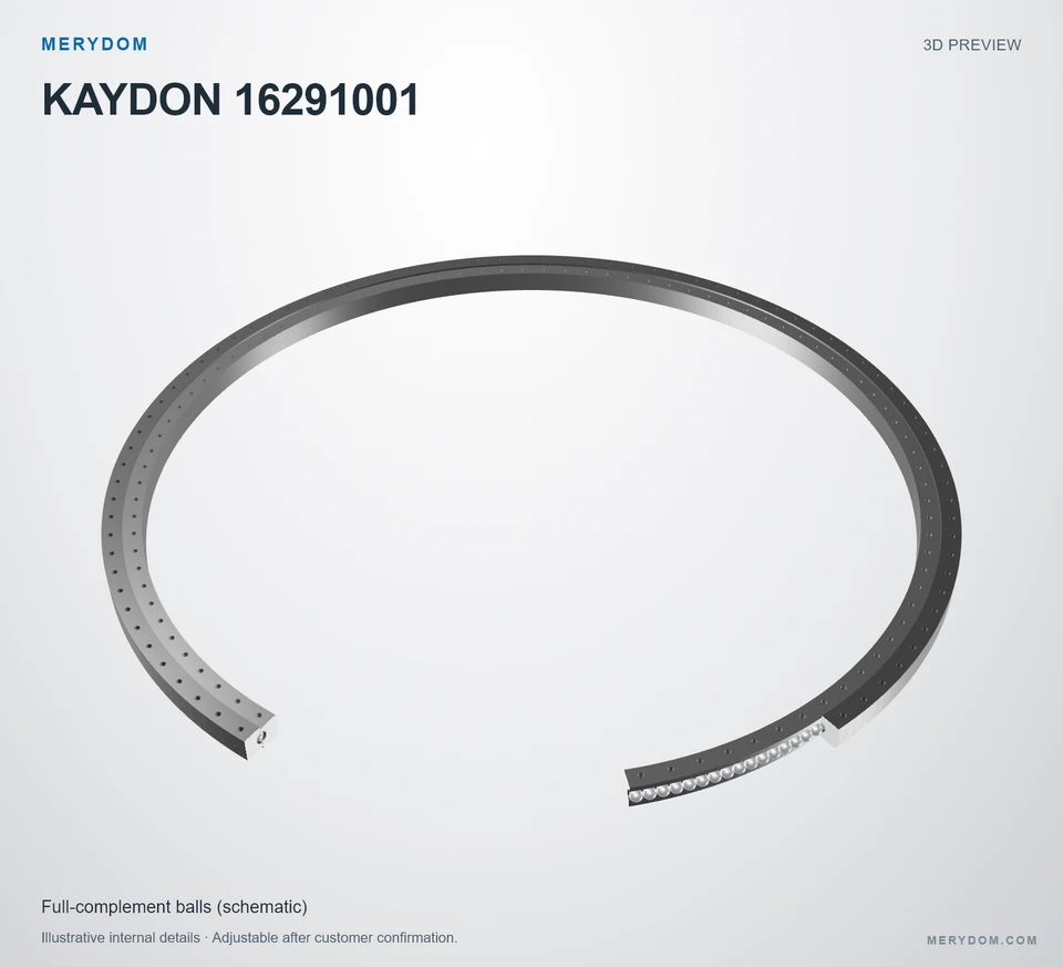 3D model preview of the MERYDOM replacement slewing bearing for KAYDON 16291001.