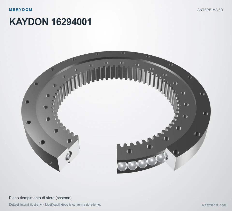 Anteprima del modello 3D del cuscinetto di rotazione sostitutivo MERYDOM per KAYDON 16294001.