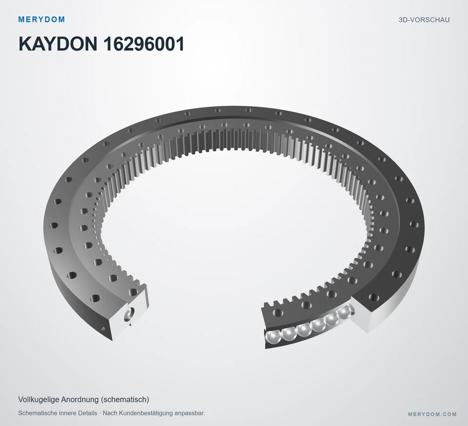 Vorschau des 3D-Modells des MERYDOM-Ersatzdrehkranzes für KAYDON 16296001.