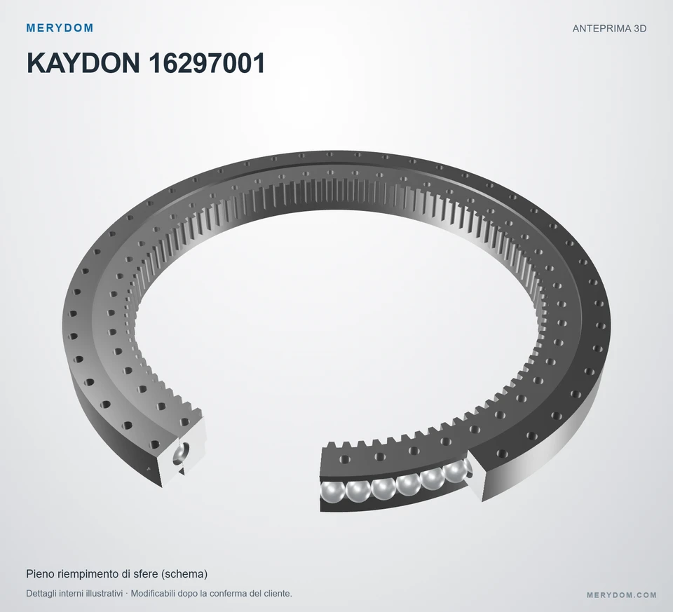 Anteprima del modello 3D del cuscinetto di rotazione sostitutivo MERYDOM per KAYDON 16297001.
