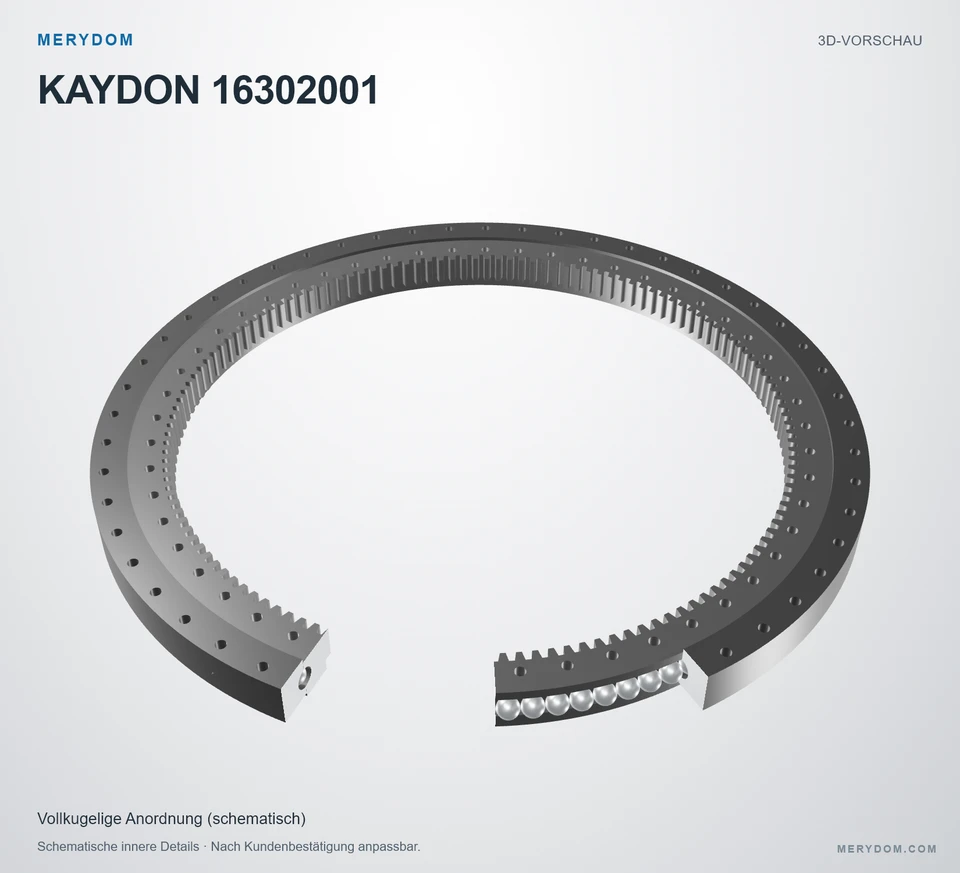 Vorschau des 3D-Modells des MERYDOM-Ersatzdrehkranzes für KAYDON 16302001.