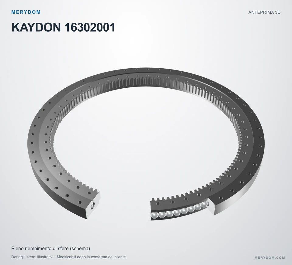 Anteprima del modello 3D del cuscinetto di rotazione sostitutivo MERYDOM per KAYDON 16302001.