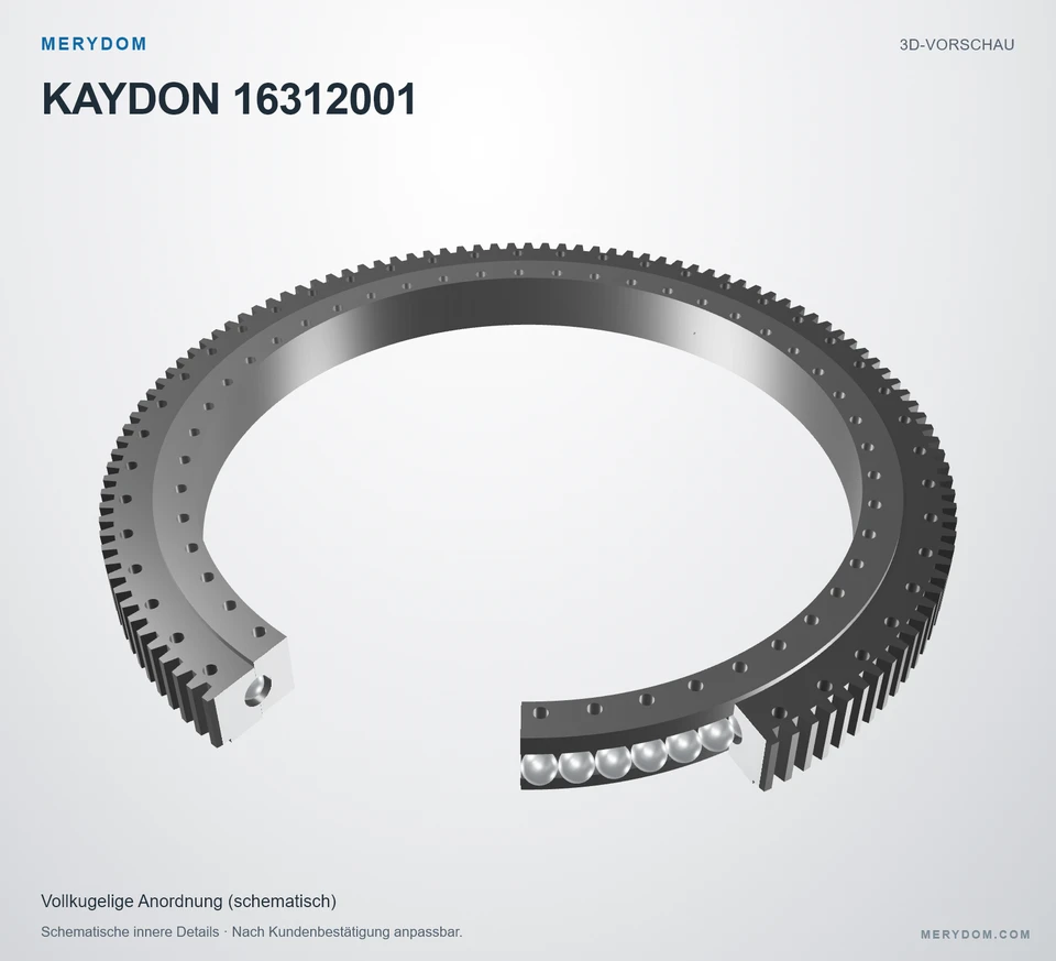 Vorschau des 3D-Modells des MERYDOM-Ersatzdrehkranzes für KAYDON 16312001.