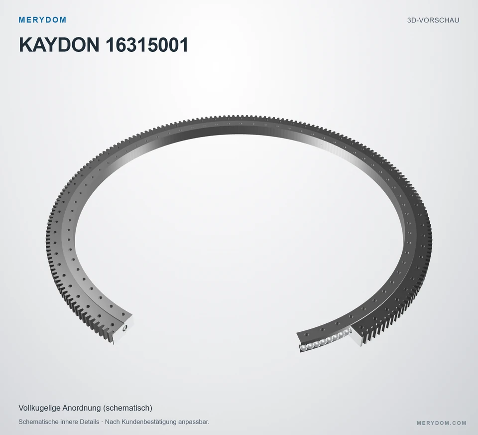Vorschau des 3D-Modells des MERYDOM-Ersatzdrehkranzes für KAYDON 16315001.