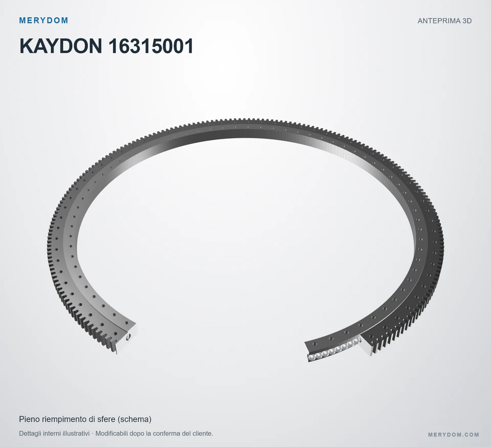 Anteprima del modello 3D del cuscinetto di rotazione sostitutivo MERYDOM per KAYDON 16315001.