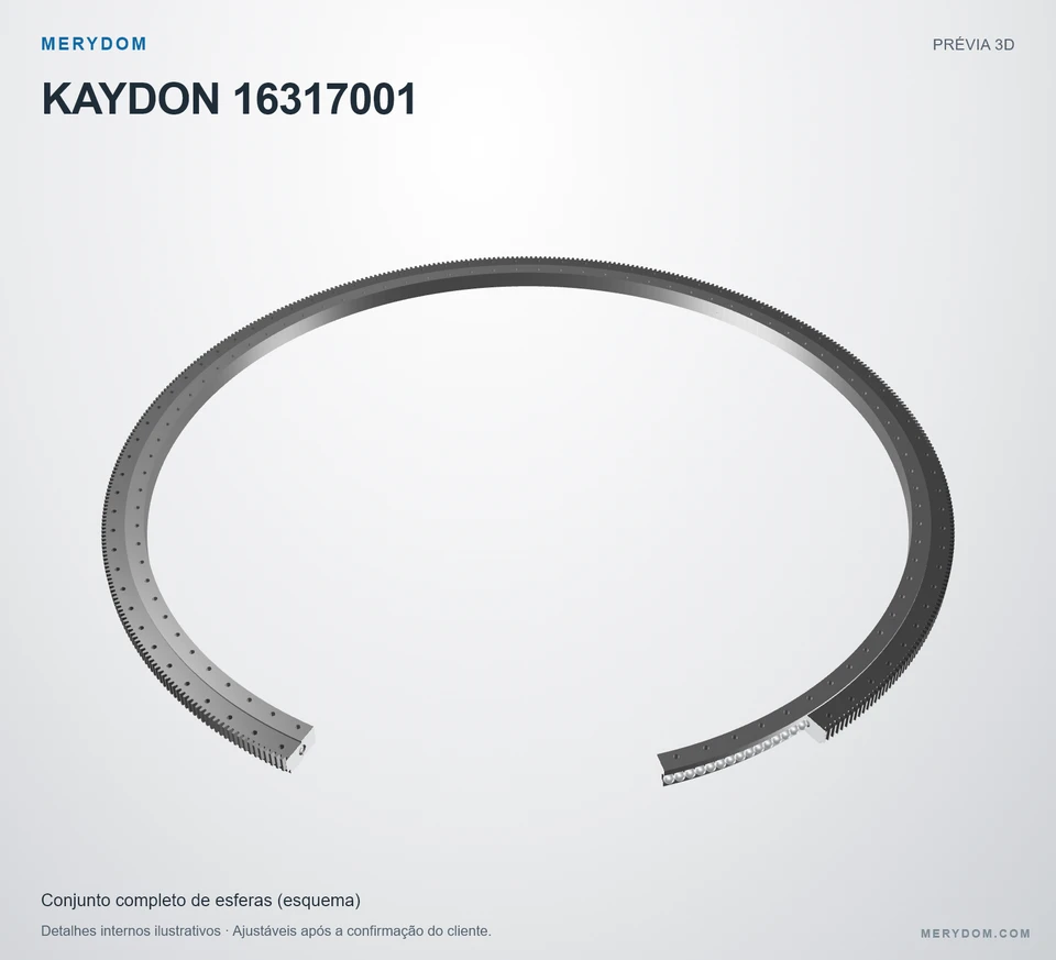 Prévia do modelo 3D do rolamento de giro de substituição MERYDOM para KAYDON 16317001.