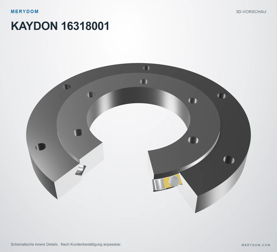 Vorschau des 3D-Modells des MERYDOM-Ersatzdrehkranzes für KAYDON 16318001.