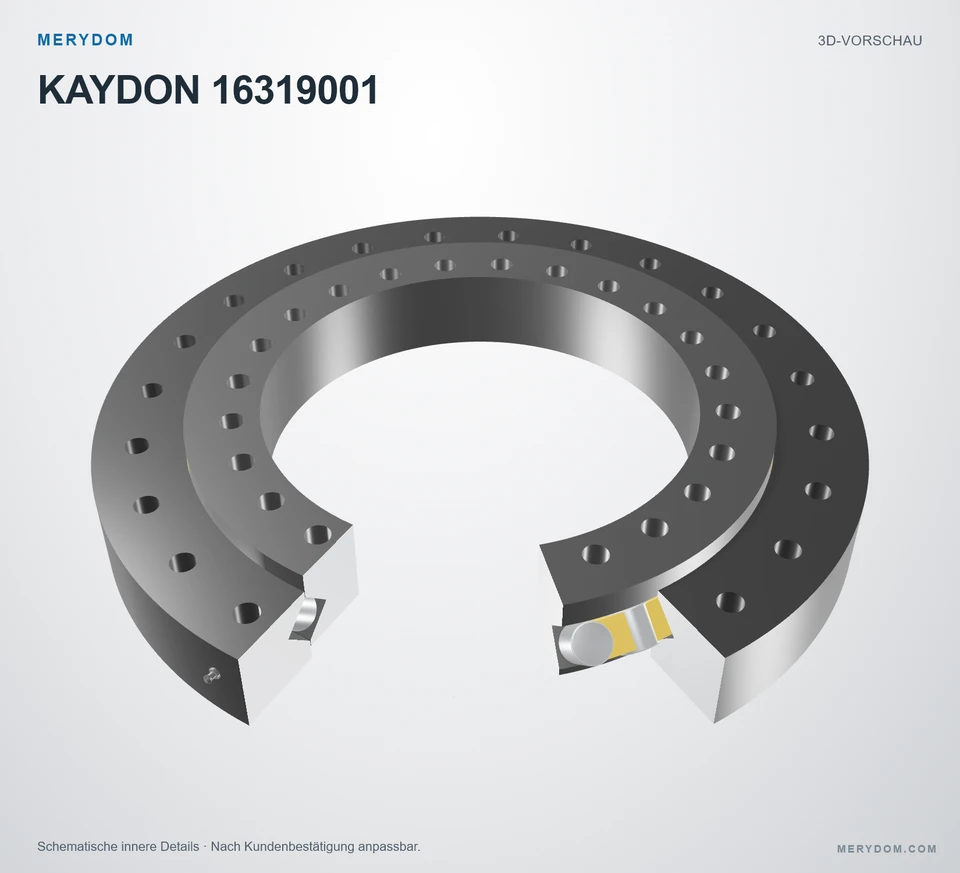 Vorschau des 3D-Modells des MERYDOM-Ersatzdrehkranzes für KAYDON 16319001.