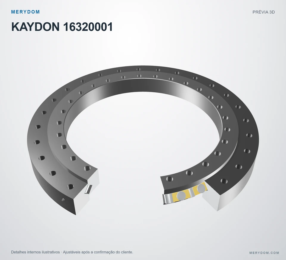 Prévia do modelo 3D do rolamento de giro de substituição MERYDOM para KAYDON 16320001.