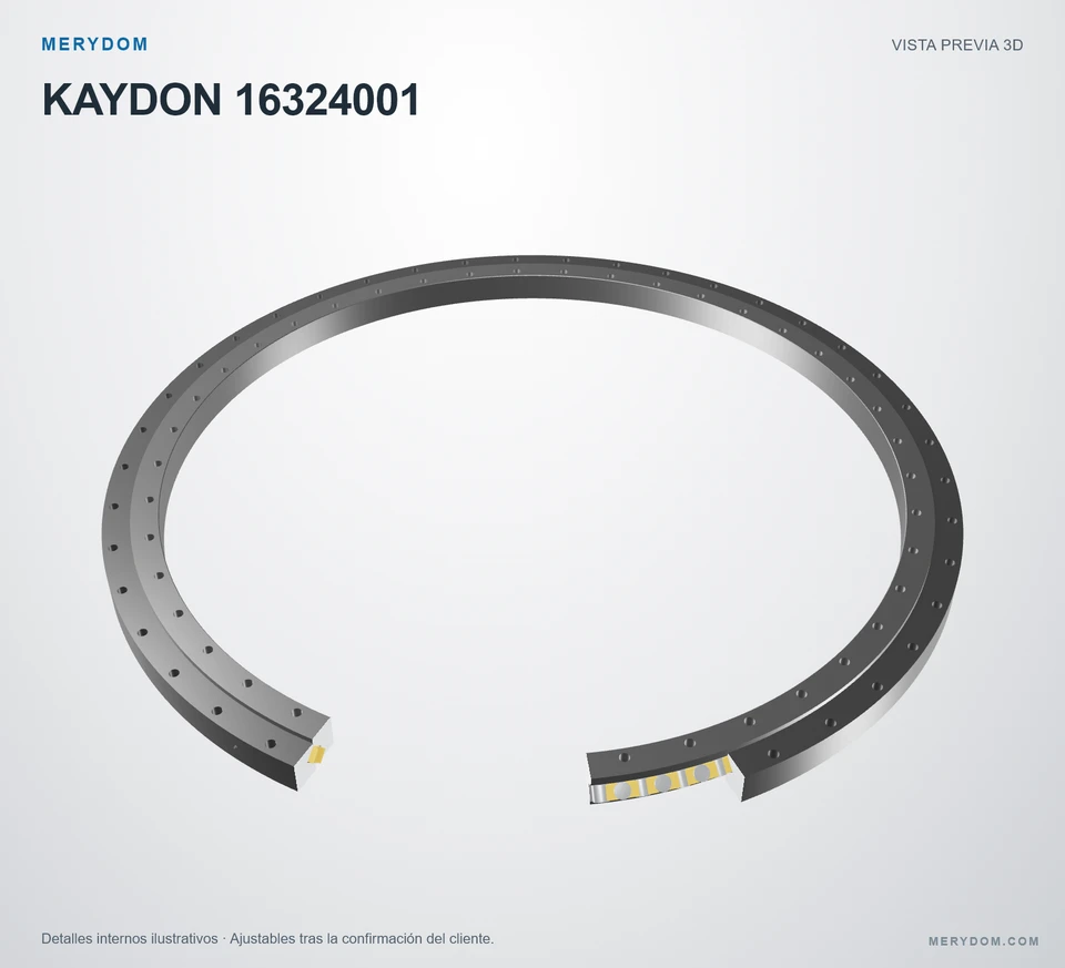 Vista previa del modelo 3D de la corona de giro de sustitución MERYDOM para KAYDON 16324001.