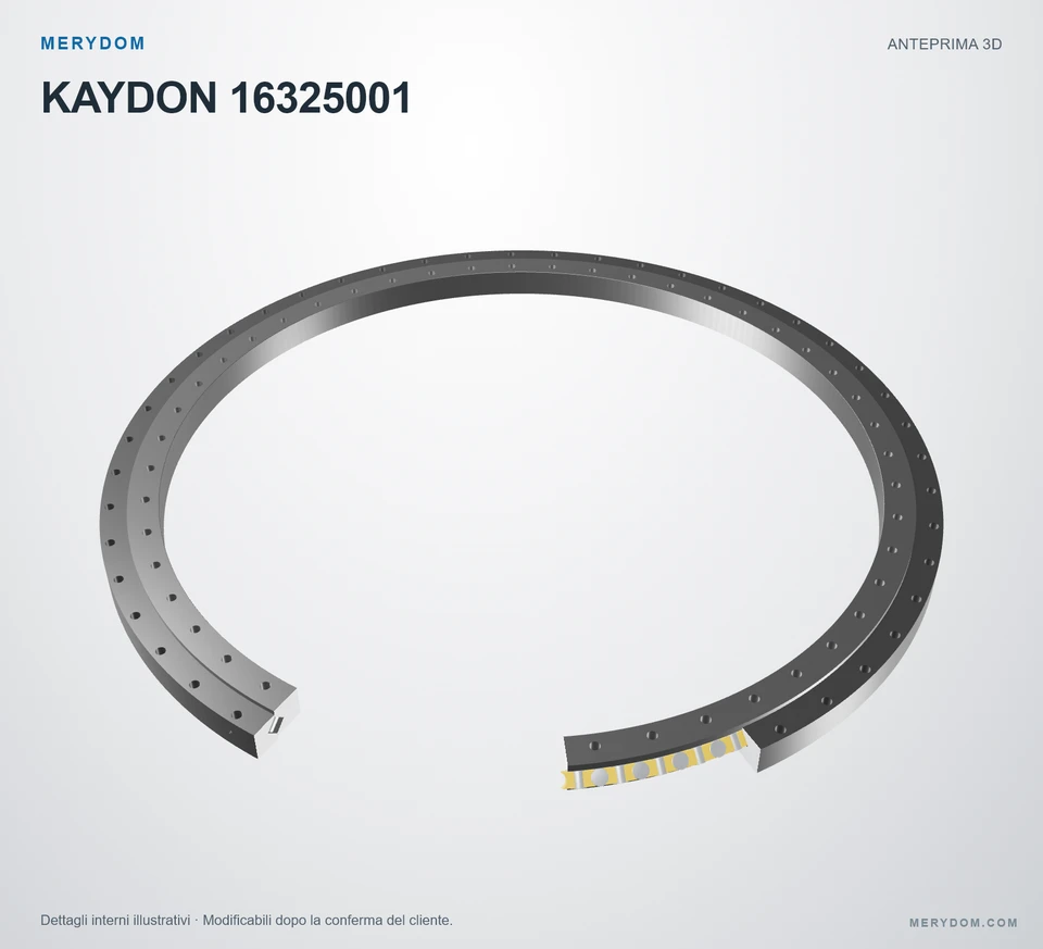 Anteprima del modello 3D del cuscinetto di rotazione sostitutivo MERYDOM per KAYDON 16325001.
