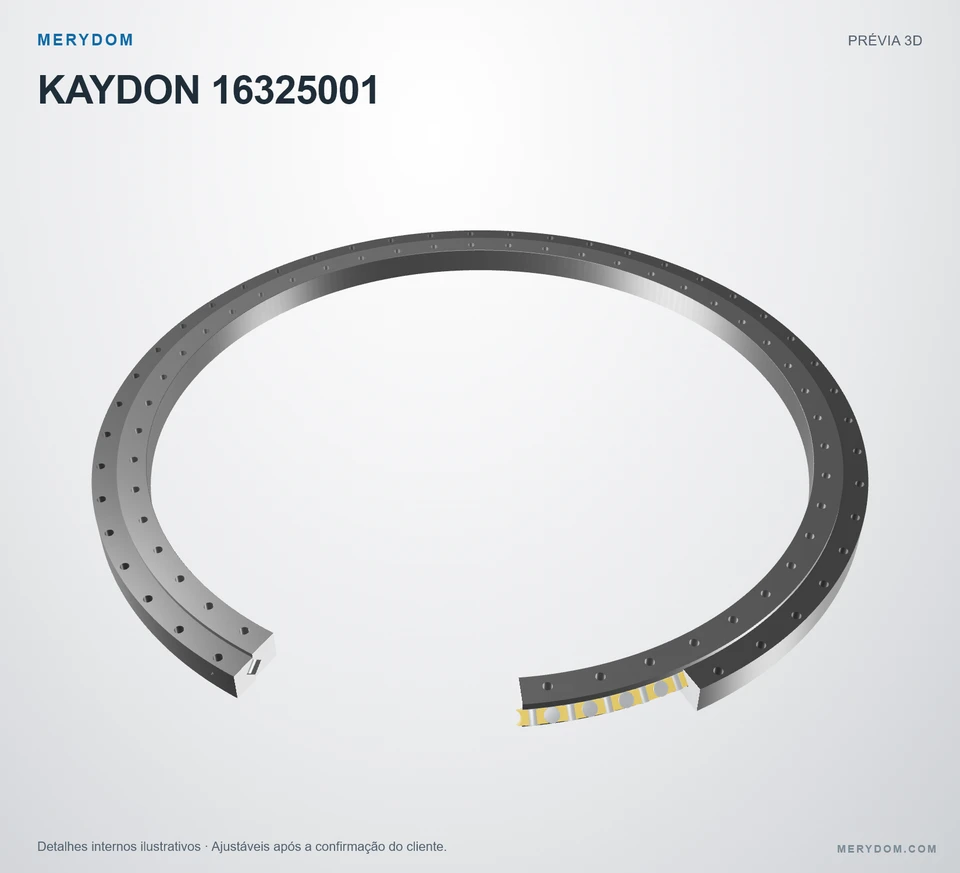 Prévia do modelo 3D do rolamento de giro de substituição MERYDOM para KAYDON 16325001.