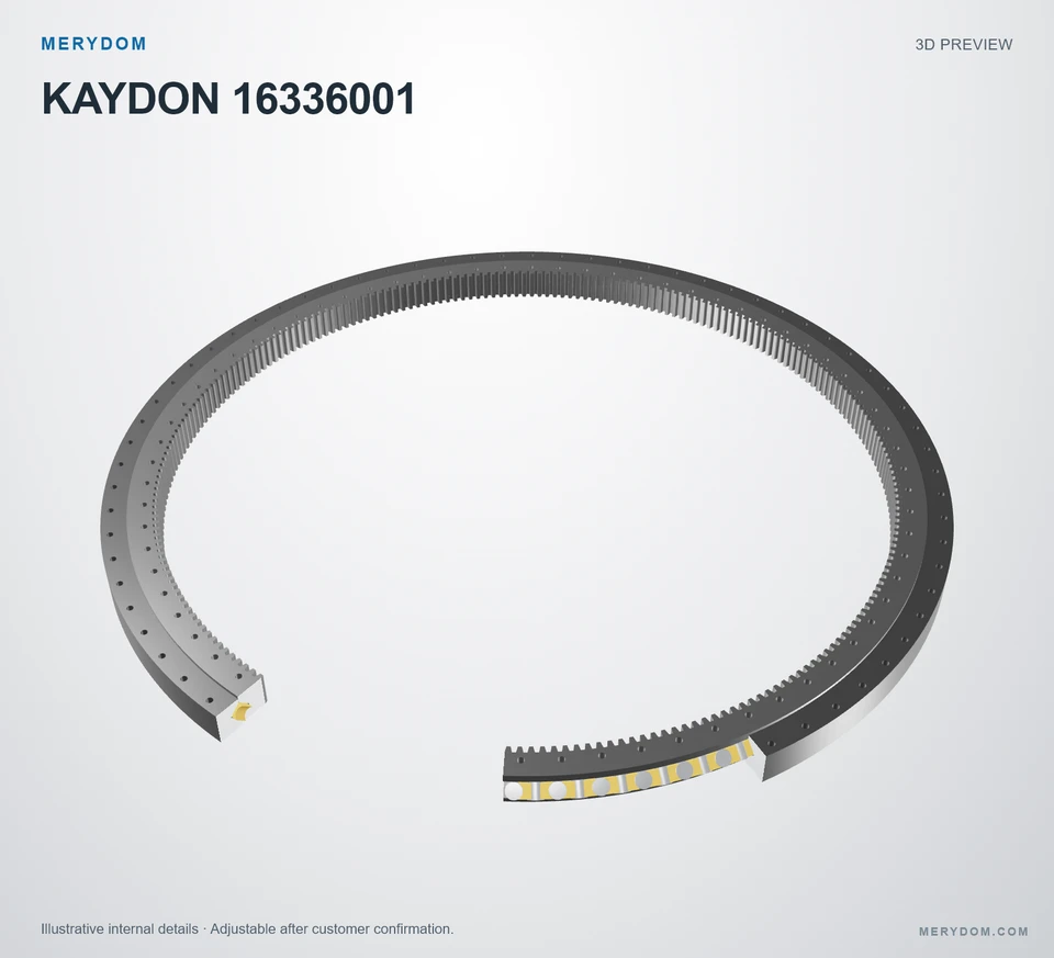 3D model preview of the MERYDOM replacement slewing bearing for KAYDON 16336001.
