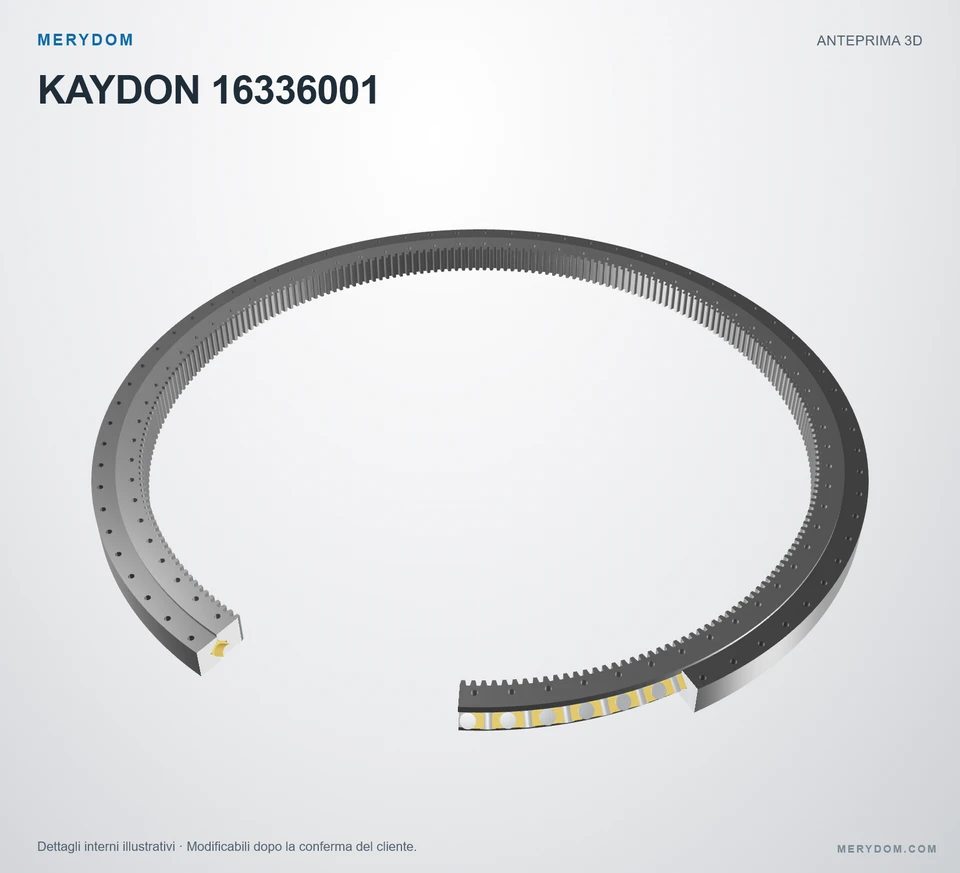 Anteprima del modello 3D del cuscinetto di rotazione sostitutivo MERYDOM per KAYDON 16336001.