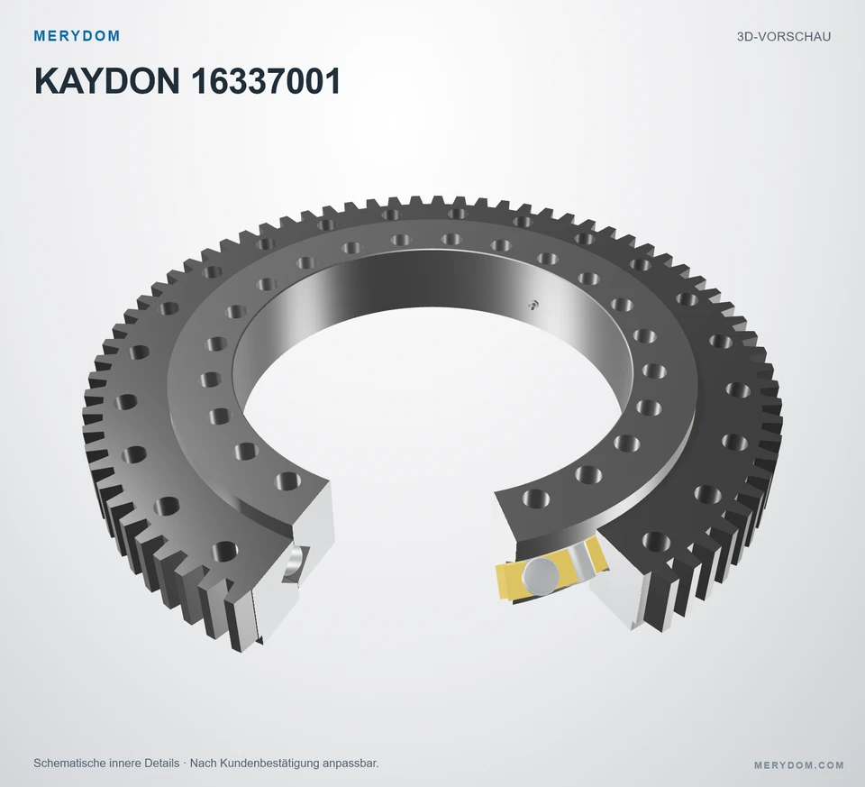 Vorschau des 3D-Modells des MERYDOM-Ersatzdrehkranzes für KAYDON 16337001.