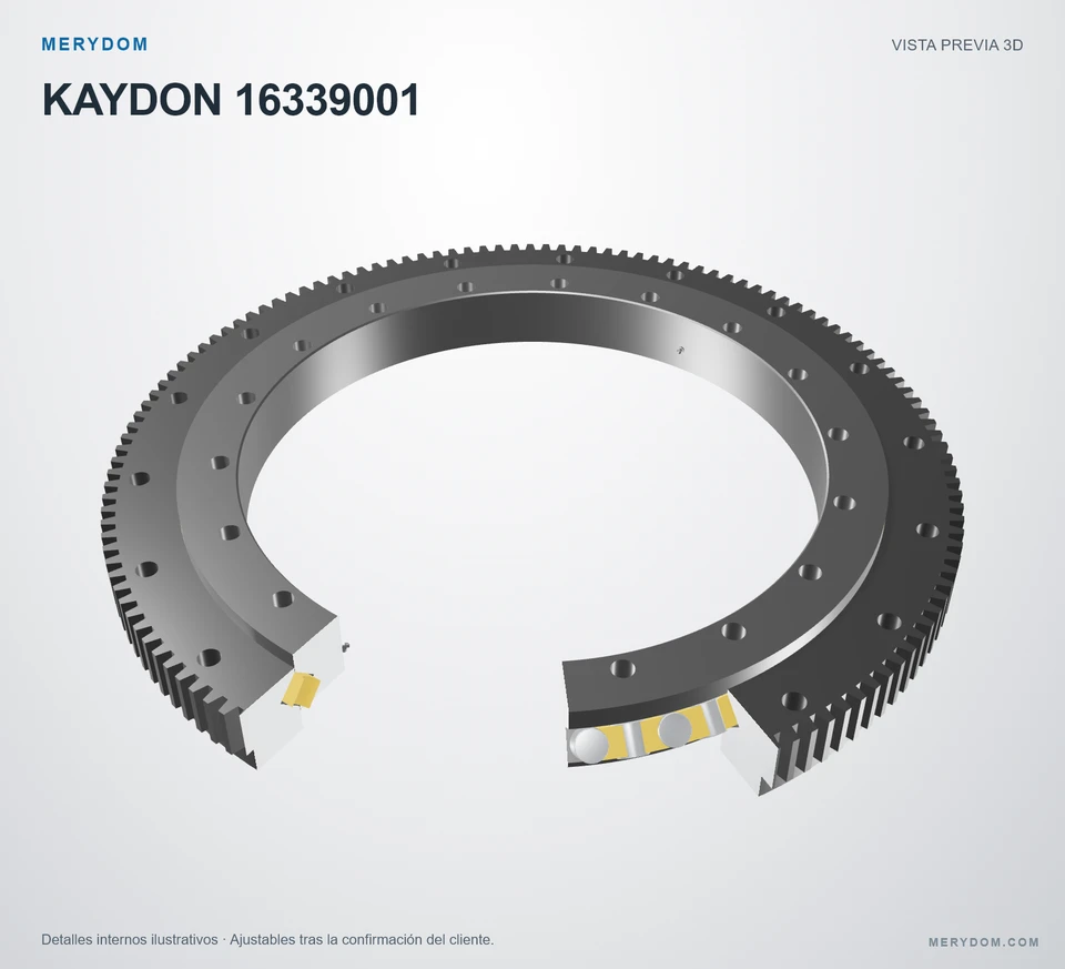 Vista previa del modelo 3D de la corona de giro de sustitución MERYDOM para KAYDON 16339001.