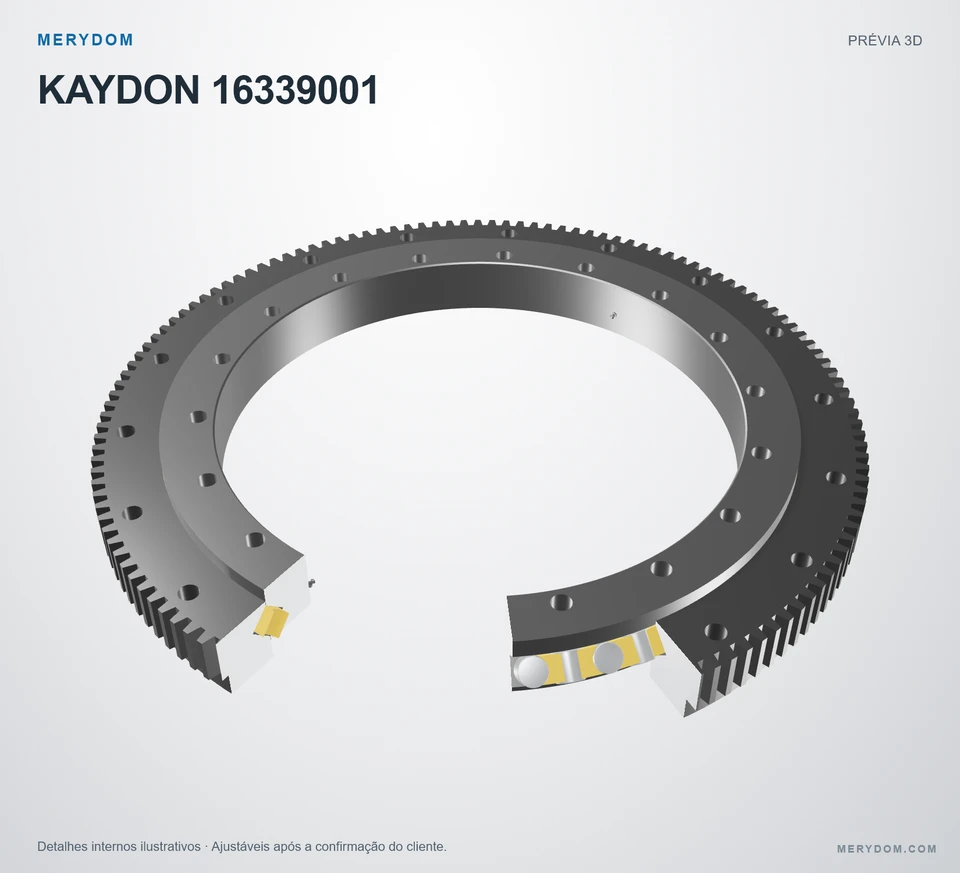Prévia do modelo 3D do rolamento de giro de substituição MERYDOM para KAYDON 16339001.