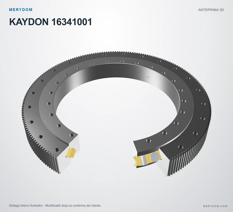 Anteprima del modello 3D del cuscinetto di rotazione sostitutivo MERYDOM per KAYDON 16341001.