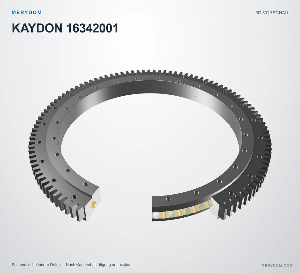 Vorschau des 3D-Modells des MERYDOM-Ersatzdrehkranzes für KAYDON 16342001.