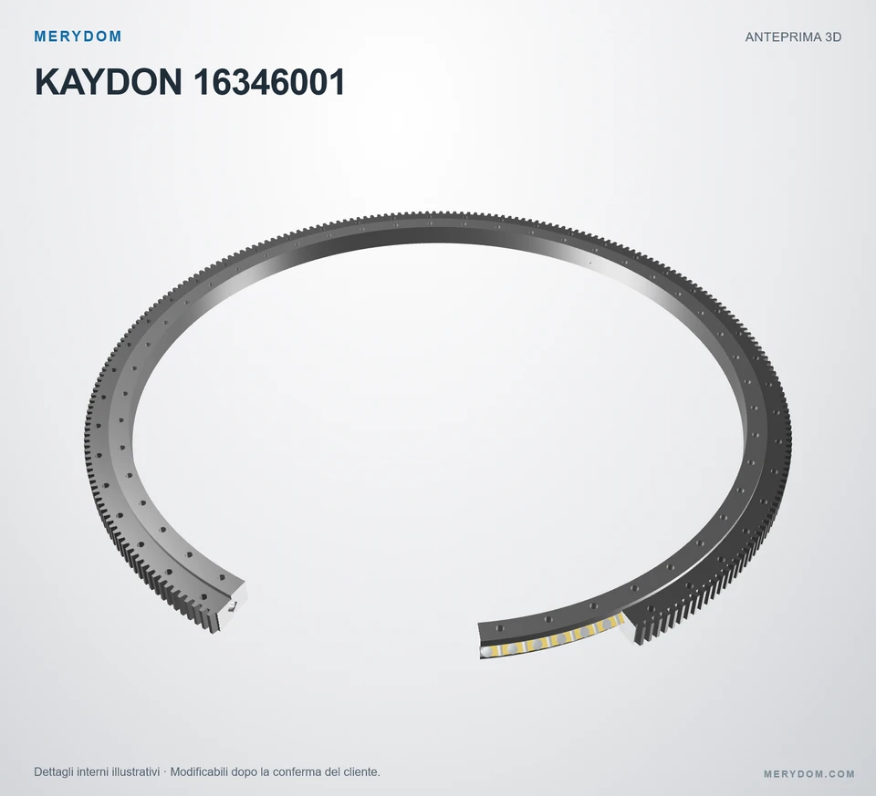Anteprima del modello 3D del cuscinetto di rotazione sostitutivo MERYDOM per KAYDON 16346001.