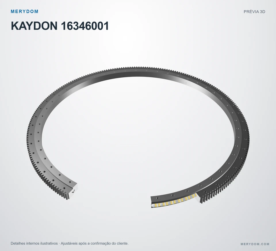 Prévia do modelo 3D do rolamento de giro de substituição MERYDOM para KAYDON 16346001.