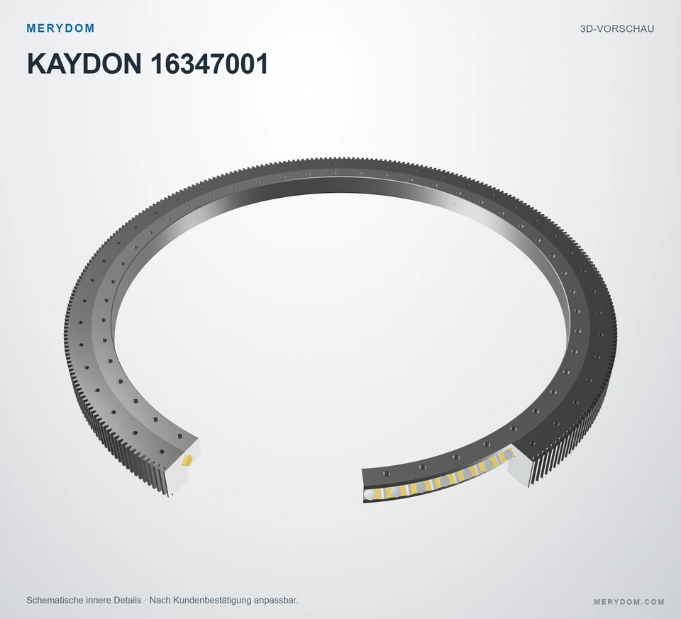 Vorschau des 3D-Modells des MERYDOM-Ersatzdrehkranzes für KAYDON 16347001.
