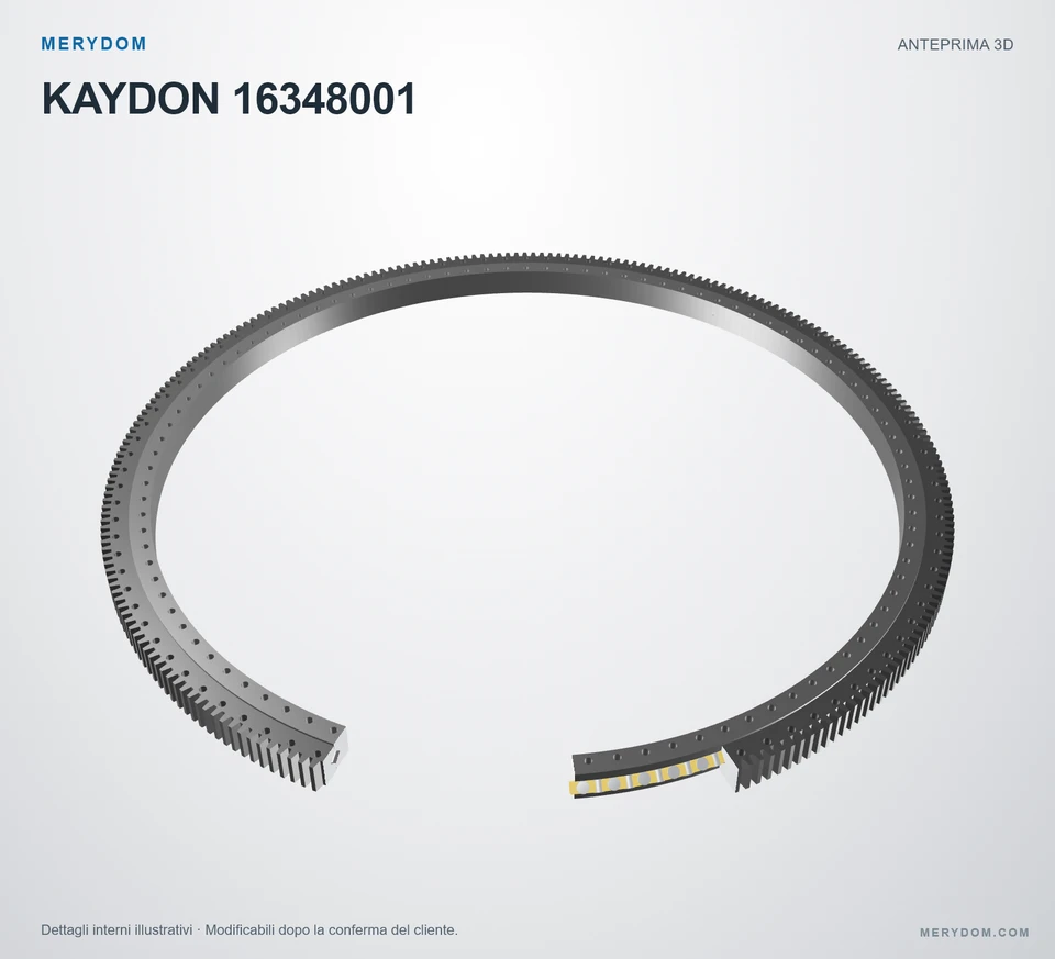 Anteprima del modello 3D del cuscinetto di rotazione sostitutivo MERYDOM per KAYDON 16348001.