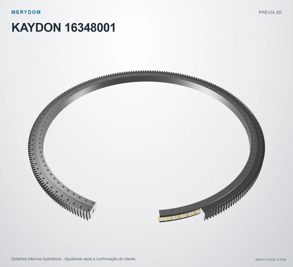 Prévia do modelo 3D do rolamento de giro de substituição MERYDOM para KAYDON 16348001.