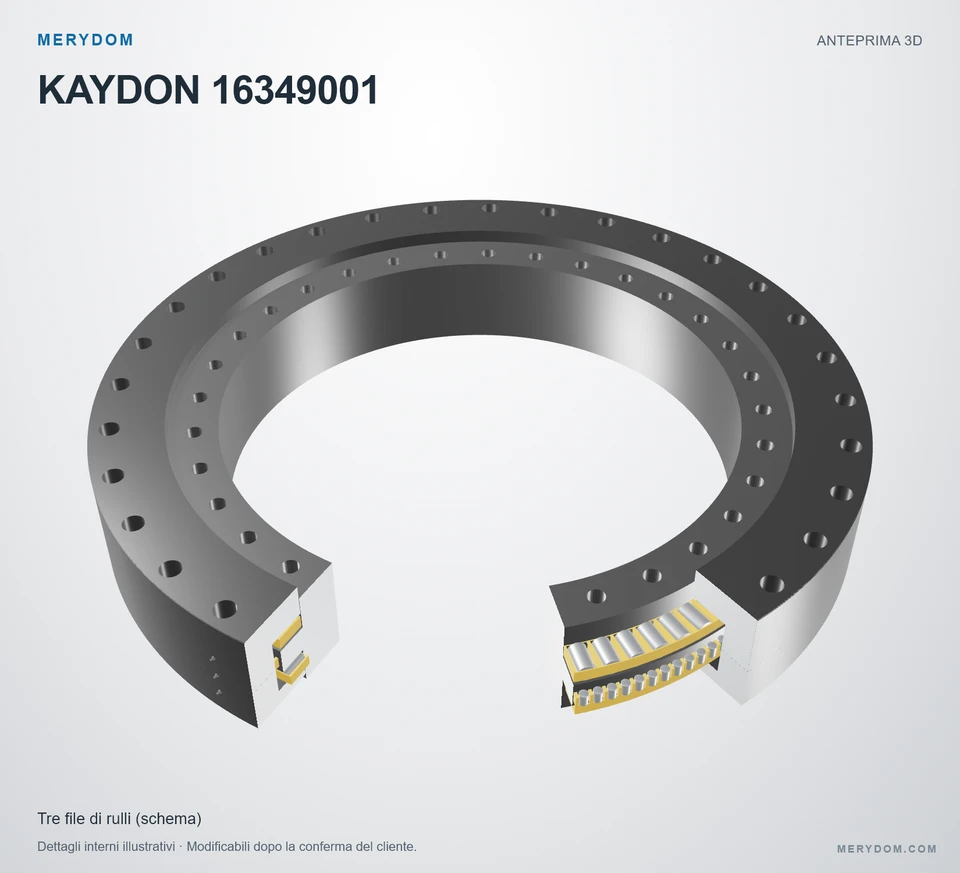 Anteprima del modello 3D del cuscinetto di rotazione sostitutivo MERYDOM per KAYDON 16349001.