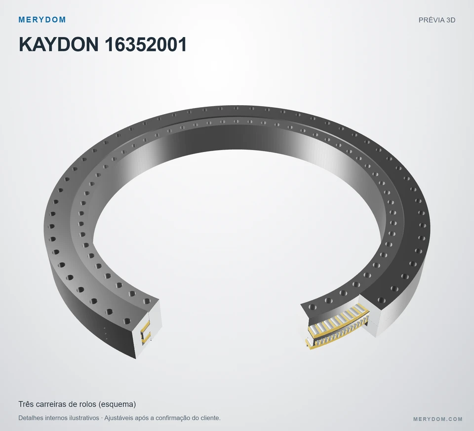 Prévia do modelo 3D do rolamento de giro de substituição MERYDOM para KAYDON 16352001.