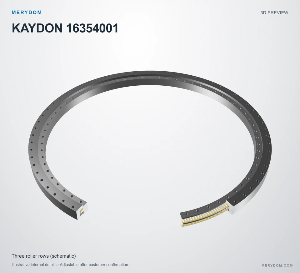 3D model preview of the MERYDOM replacement slewing bearing for KAYDON 16354001.