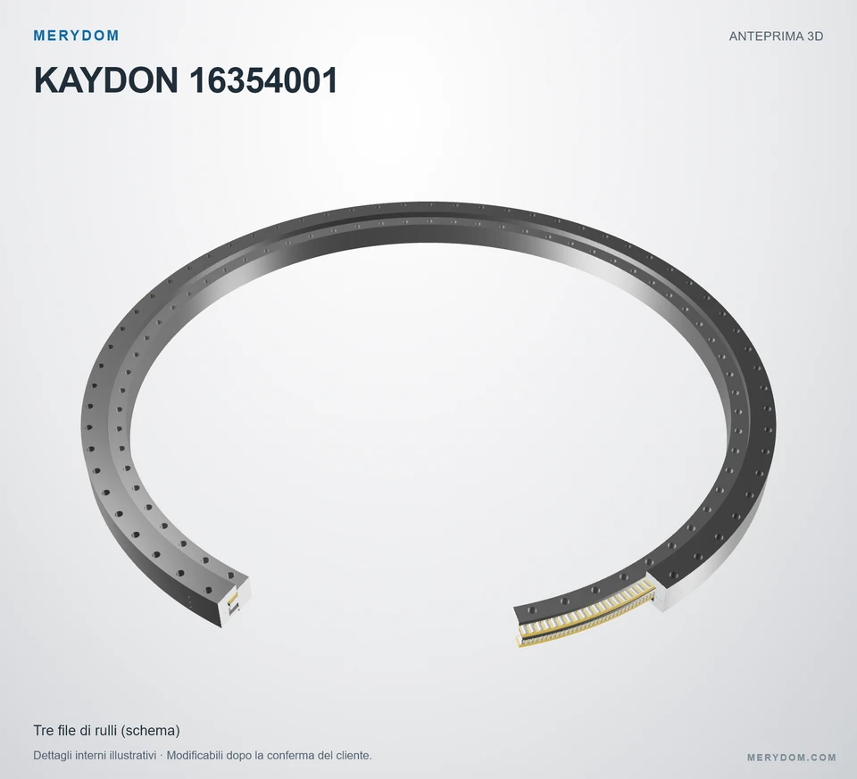 Anteprima del modello 3D del cuscinetto di rotazione sostitutivo MERYDOM per KAYDON 16354001.