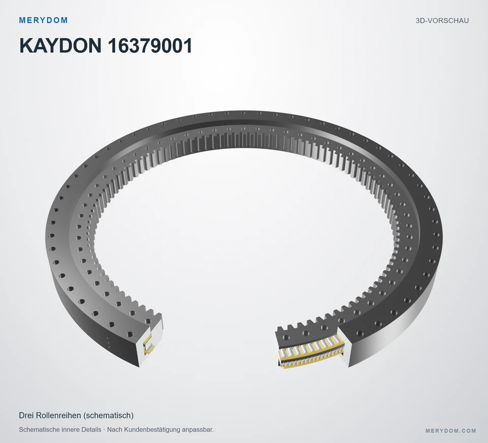 Vorschau des 3D-Modells des MERYDOM-Ersatzdrehkranzes für KAYDON 16379001.
