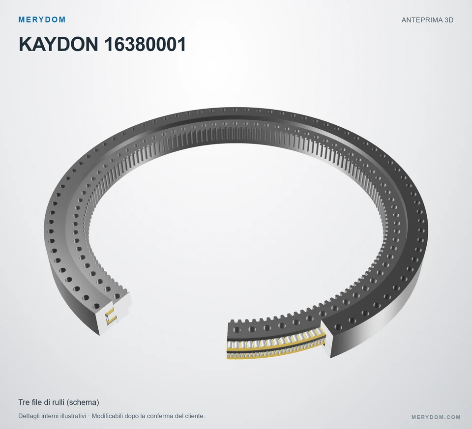 Anteprima del modello 3D del cuscinetto di rotazione sostitutivo MERYDOM per KAYDON 16380001.