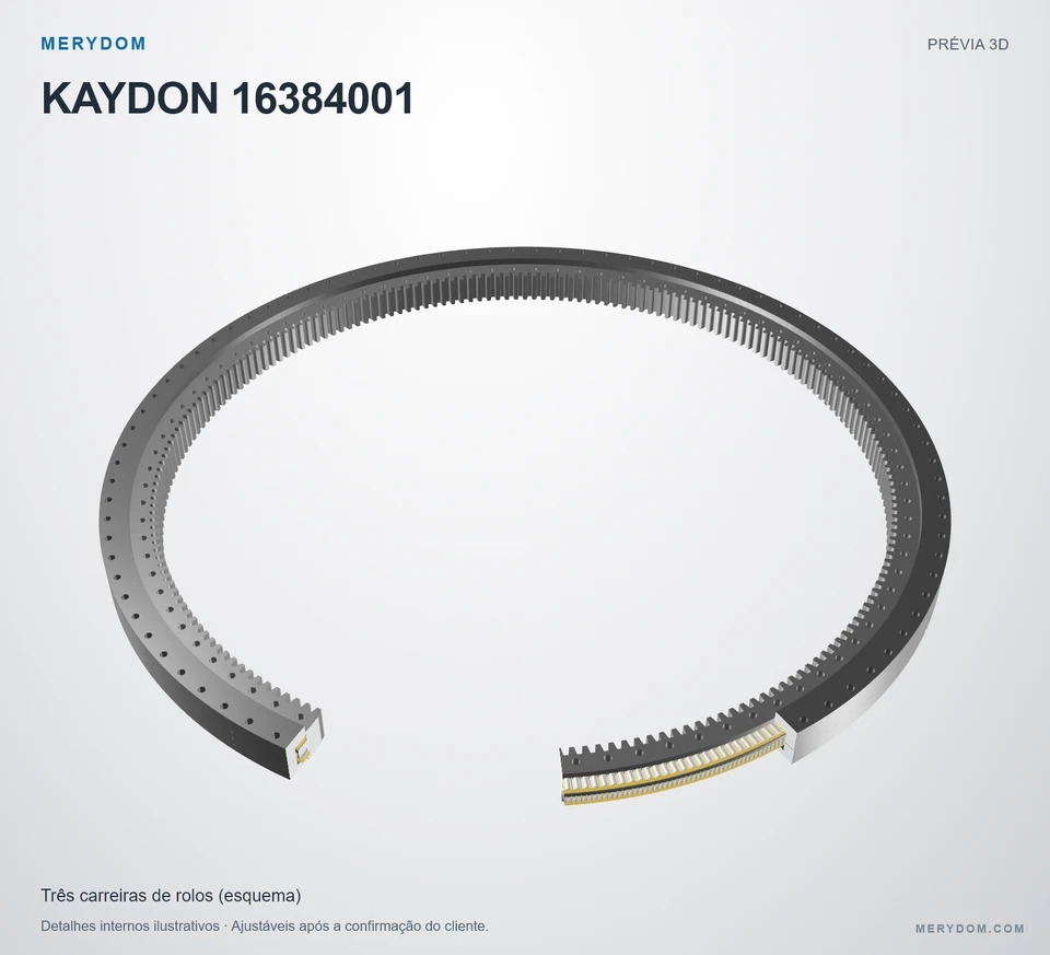 Prévia do modelo 3D do rolamento de giro de substituição MERYDOM para KAYDON 16384001.